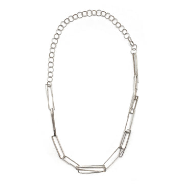 Silver Mixed Geometry Necklace