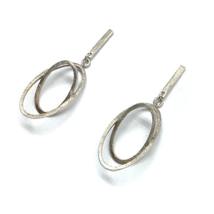 Silver Orbital Dangle Earrings-Earrings-Aleksandra Przybysz-Pistachios