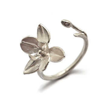 Silver Orchid Ring