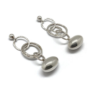 Silver Oval Link Earrings-Earrings-Sowon Joo-Pistachios