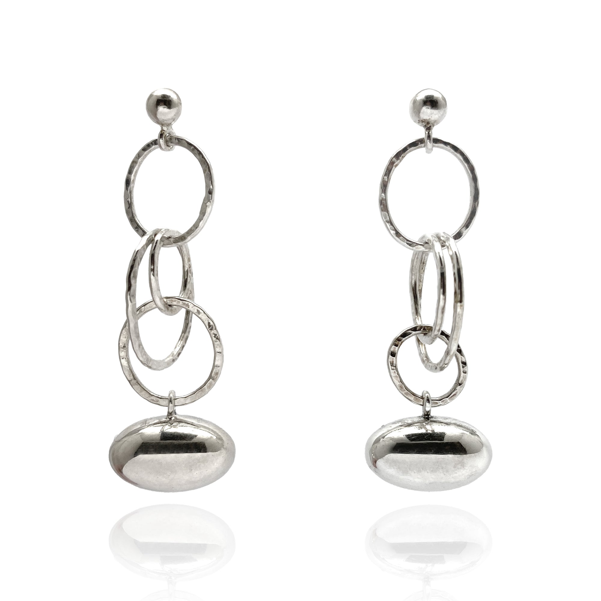 Silver Oval Link Earrings-Earrings-Sowon Joo-Pistachios