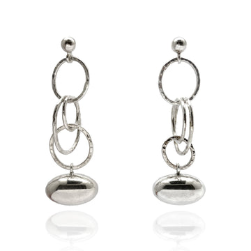 Silver Oval Link Earrings