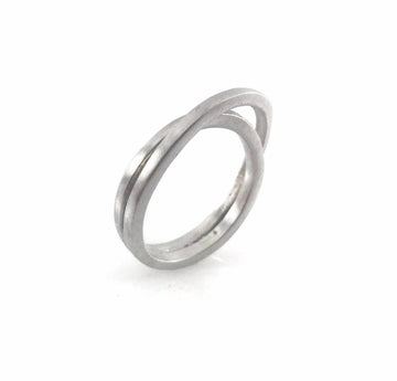 Silver Overlap Ring
