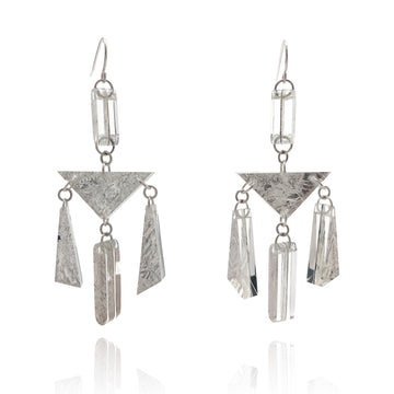 Silver Reversible Chandelier Earrings