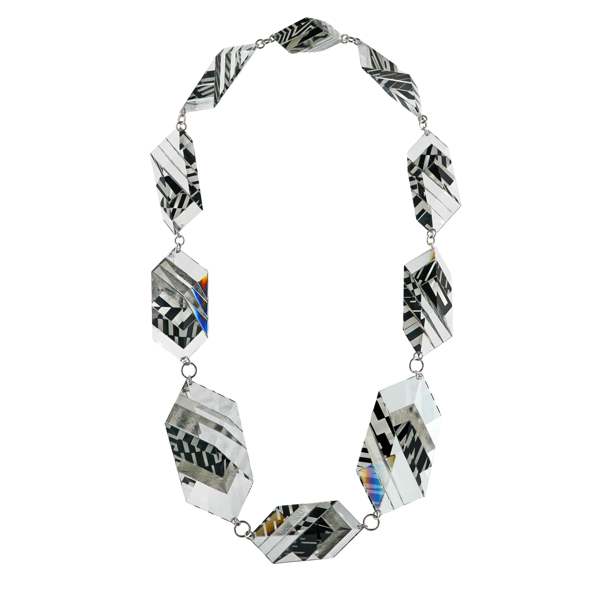 Silver Rhombus Statement Necklace-Necklaces-Jennifer Merchant-Pistachios