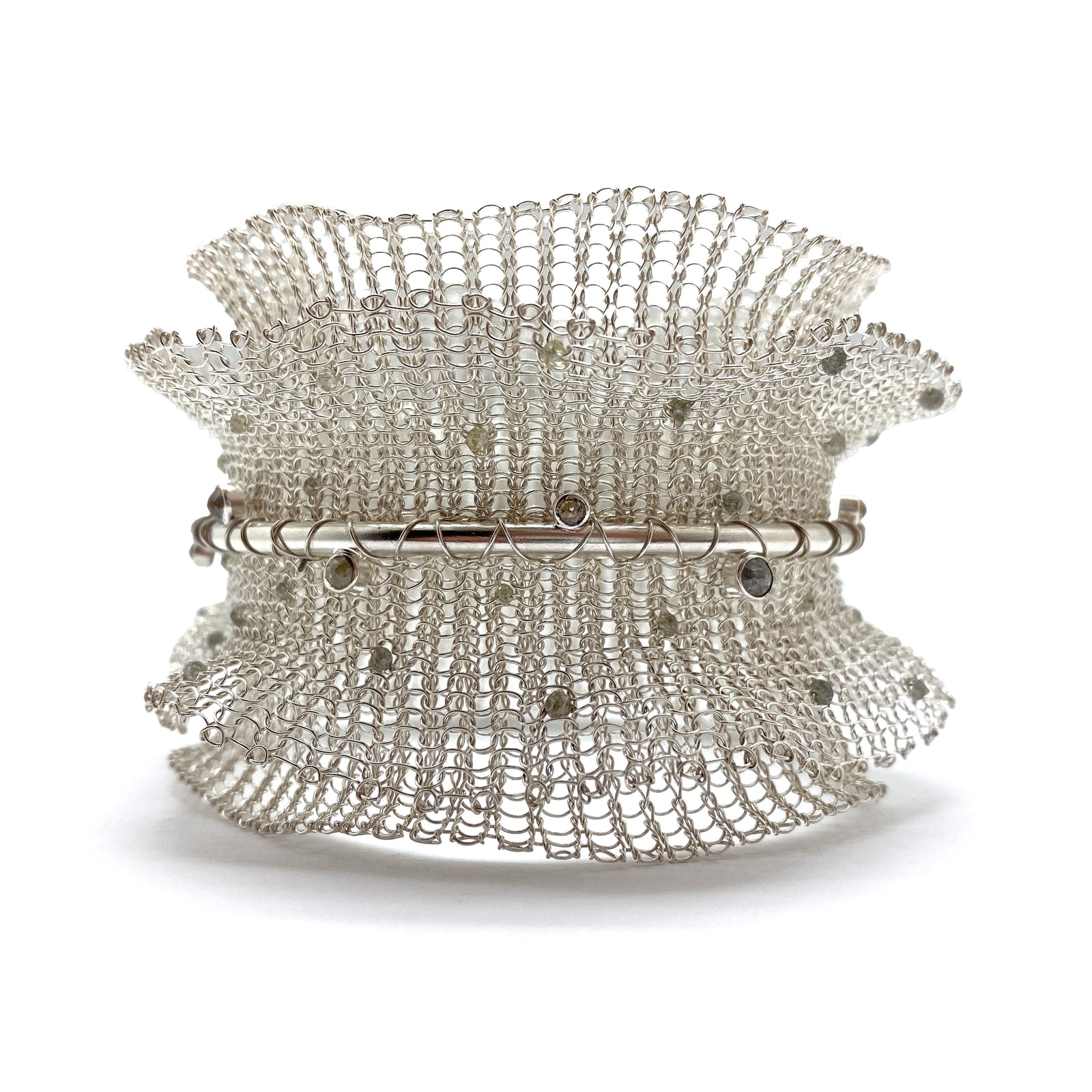 Silver Rough Diamond Bracelet-Bracelets-Sowon Joo-Pistachios