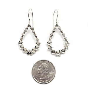 Silver Teardrop Wreath Earrings-Earrings-Liz Clark-Pistachios