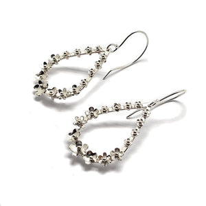 Silver Teardrop Wreath Earrings-Earrings-Liz Clark-Pistachios