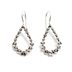 Silver Teardrop Wreath Earrings-Earrings-Liz Clark-Pistachios