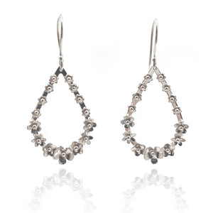 Silver Teardrop Wreath Earrings-Earrings-Liz Clark-Pistachios