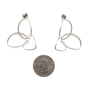 Silver Trinity Floral Studs - Pistachios