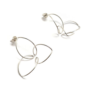 Silver Trinity Floral Studs - Pistachios