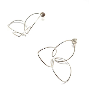 Silver Trinity Floral Studs - Pistachios