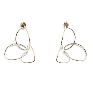 Silver Trinity Floral Studs - Pistachios