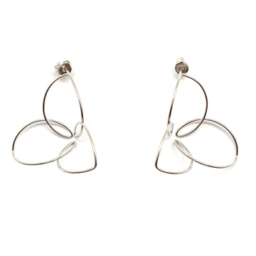 Silver Trinity Floral Studs