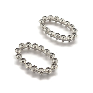 Silver Wreath Earrings-Earrings-Liz Clark-Pistachios