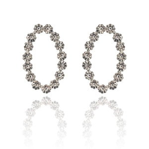 Silver Wreath Earrings-Earrings-Liz Clark-Pistachios