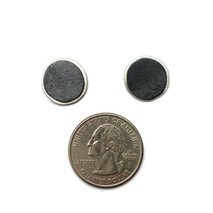 Silver and Black Circle Studs-Earrings-Anna Krol-Pistachios