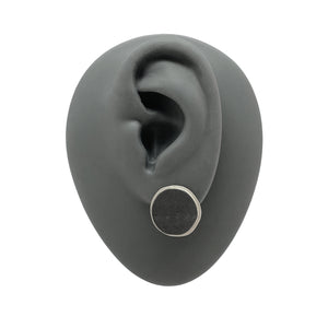 Silver and Black Circle Studs-Earrings-Anna Krol-Pistachios