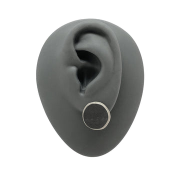 Silver and Black Circle Studs