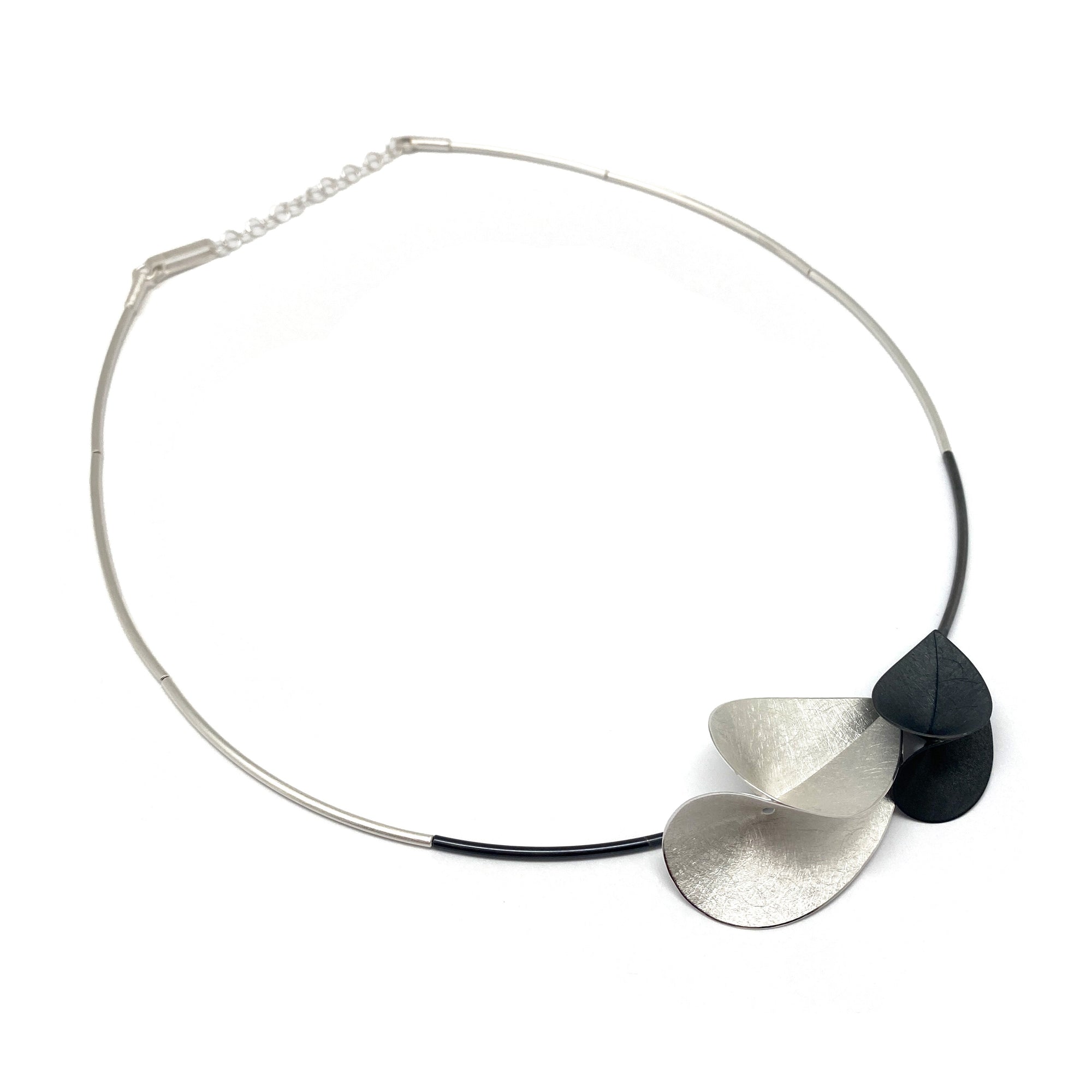 Silver and Black Twist Necklace-Necklaces-Anna Krol-Pistachios