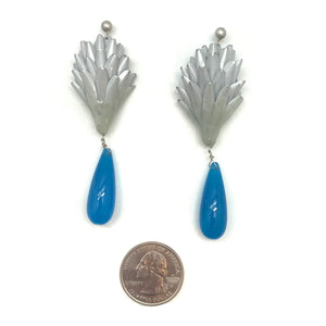 Silver and Blue Aluminum Earrings-Earrings-Eunseok Han-Pistachios