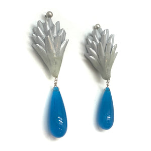 Silver and Blue Aluminum Earrings-Earrings-Eunseok Han-Pistachios