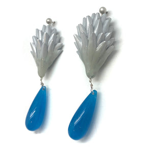Silver and Blue Aluminum Earrings-Earrings-Eunseok Han-Pistachios