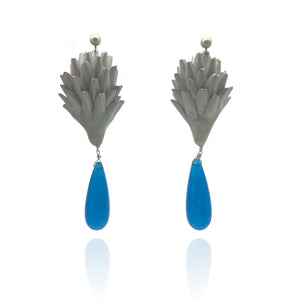 Silver and Blue Aluminum Earrings-Earrings-Eunseok Han-Pistachios