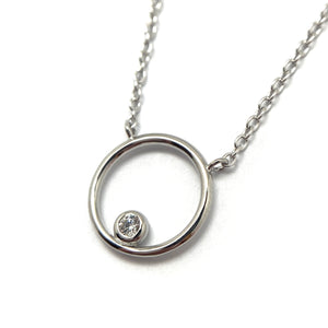 Silver and CZ Circle Pendant-Necklaces-Manuela Carl-Pistachios