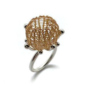 Silver and Gold Bulb Ring-Rings-Sowon Joo-Pistachios