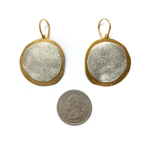 Silver and Gold Circle Earrings-Earrings-Anna Krol-Pistachios