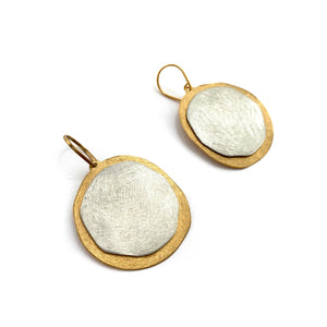 Silver and Gold Circle Earrings-Earrings-Anna Krol-Pistachios