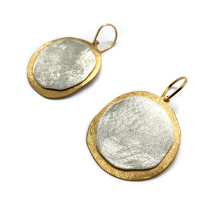 Silver and Gold Circle Earrings-Earrings-Anna Krol-Pistachios