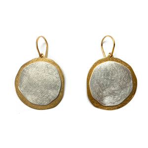 Silver and Gold Circle Earrings-Earrings-Anna Krol-Pistachios
