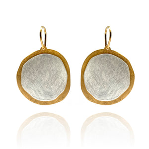 Silver and Gold Circle Earrings-Earrings-Anna Krol-Pistachios