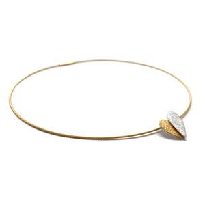 Silver and Gold Heart Pendant Necklace-Necklaces-Manuela Carl-Pistachios