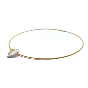 Silver and Gold Heart Pendant Necklace-Necklaces-Manuela Carl-Pistachios