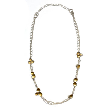 Silver and Gold Petal Necklace