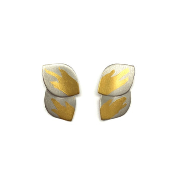 Silver and Gold Petal Studs