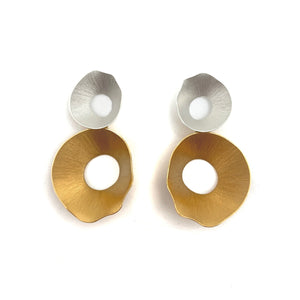 Silver and Gold Statement Earrings-Earrings-Anna Krol-Pistachios