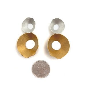 Silver and Gold Statement Earrings-Earrings-Anna Krol-Pistachios