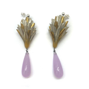 Silver and Periwinkle Aluminum Earrings-Earrings-Eunseok Han-Pistachios