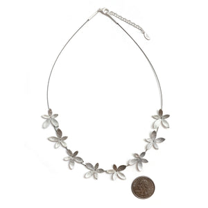 Silver and Steel Flower Necklace-Necklaces-Manuela Carl-Pistachios