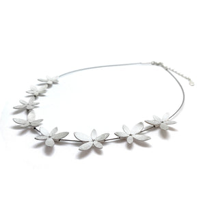 Silver and Steel Flower Necklace-Necklaces-Manuela Carl-Pistachios