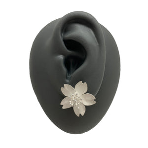 Single Cherry Blossom Stud Earrings-Earrings-Huiyu Chiu-Pistachios