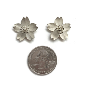 Single Cherry Blossom Stud Earrings-Earrings-Huiyu Chiu-Pistachios