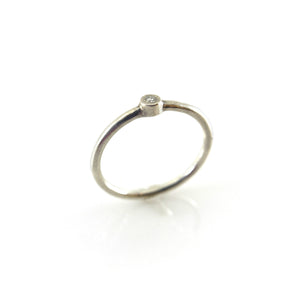 Single Diamond Stacking Ring - Silver-Rings-Heather Guidero-Size 6.75-Pistachios