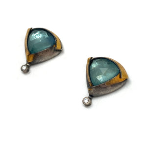 Sky Blue Kyanite and Diamond Studs-Earrings-Austin Titus-Pistachios