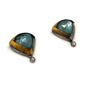 Sky Blue Kyanite and Diamond Studs-Earrings-Austin Titus-Pistachios